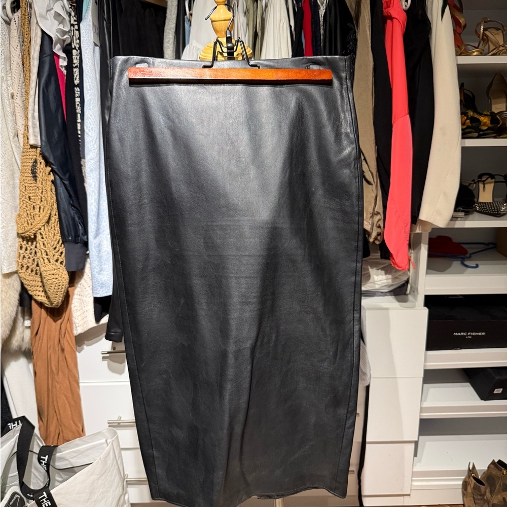 Zara Faux leather  Midi Pencil Skirt